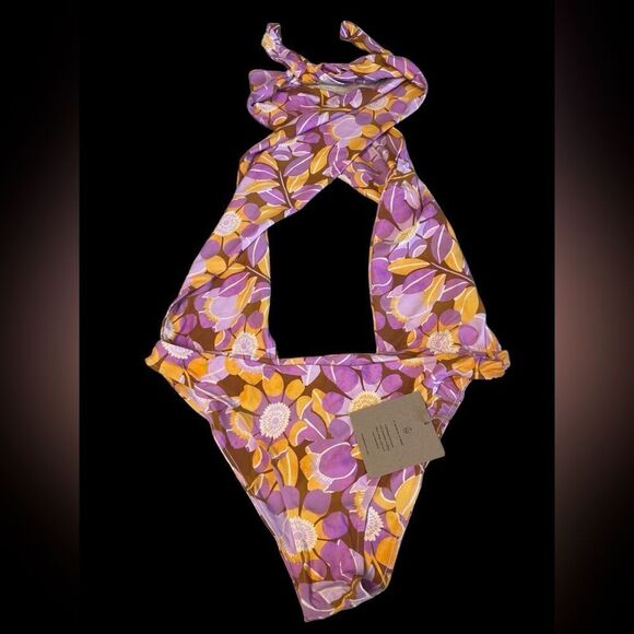 Stone Fox Azalea One Piece Swimsuit - Retro Bloom Print XL NWT - Picture 2 of 10